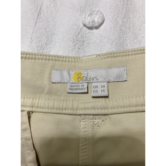 Boden Women's Trouser Pants Size 14 Cream Cropped Cuffed Ankle PonteKnit Classic - Picture 7 of 9